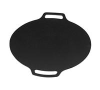 Fdit Padella per Barbecue Coreana, Piastra per Barbecue Rotonda con Rivestimento Antiaderente a 6 Strati con Doppio Manico per Campeggio All'aperto e Cucina Casalinga (33 cm)