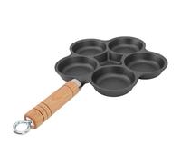 Fdit Padella per Uova in Ghisa a 5 Fori, Padella per Frittata per Cuocere Uova a Riscaldamento Rapido con Distribuzione Uniforme del Calore e Superficie Antiaderente per Cucinare la