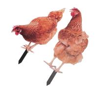 Fdit Palo per Pollo da Giardino in Acrilico Resistente Alle Intemperie, Vivace e Colorato, di Animale Decorativo per Prato All'aperto, Confezione da 2