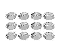 Fdit Panset Stampo Crostata, Inossidabile 12 Pezzi in Acciaio Cupcake Muffin Torta da Forno Kit di Strumenti a Specchio Design Rotondo Lucido per Dessert per Torta di Quiche