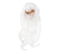 Fdit Parrucca per Bambola in Cotone, Capelli Ricci Lunghi in Peluche di Seta Ad Alta Temperatura con Cappuccio in Rete per Bambole con Circonferenza della Testa da 35 a 39 Cm e Giochi (WHITE)