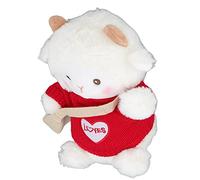 Fdit Pecora di Peluche Super Morbida con Maglione Rosso e Borsa, Adorabile Peluche per Bambini, Compagno di Coccole a Casa (rosso)