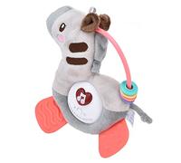 Fdit Peluche Massaggiagengive Cavallo con Bottone a Forma di Cuore Color Pesca, Bambola da Dentizione Colorata Lenitiva per Bambini, Materiale in Fibra di Cotone, Batteria LR44 (GRAY)