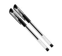 Fdit Penna a Sfera da 0,5 Mm Set di 2 Penne Nere Lisce per Scrivere in Ufficio, Scuola e Compiti a Casa, Plastica Confortevole, 15 X 1 X 1 Cm (0,5 mm)