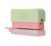 Fdit Perforatore Portatile per Carta A5 B5 A4 - Perforatore Manuale Compatto, Facile da Usare, Ideale per Scuole e Uffici, Struttura in ABS Durevole (Verde rosato)