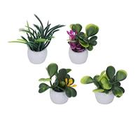 Fdit Pianta in Vaso in Miniatura per Casa delle Bambole in Plastica, Bonsai Squisiti per la Decorazione del Giardino della Casa delle Bambole [4 pezzi] Adatto per Scala 1:12