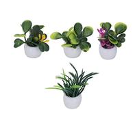 Fdit Pianta in Vaso per Casa delle Bambole, Fiore Artificiale in Miniatura, Mini Pianta Realistica, Bonsai per Il Giardino della Casa delle Bambole in Scala 1:12, 4 Bonsai in Miniatura, Ideale per