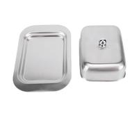 Fdit Piatto per Burro in Acciaio Inossidabile con Coperchio, Porta Burro per Uso Alimentare e Contenitore per Formaggio, Vassoio per Burro da Lavabile in Lavastoviglie per Piano di