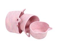 Fdit Piccolo Cestino in Corda di Cotone Intrecciato, Simpatico Set di Cestini per Orecchie di Gatto per Forniture per Bambini, Cuccia per Animali Domestici, Set di 3, Ideale per gli Amanti dei Gatti