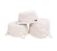 Fdit Piccolo Cestino in Corda di Cotone Intrecciato, Simpatico Set di Cestini per Orecchie di Gatto per Forniture per Bambini, Cuccia per Animali Domestici, Set di 3, Ideale per gli Amanti dei Gatti