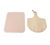 Fdit Pietra per Pizza, Pietra Refrattaria in Cordierite per Pizza e Pane con Pala per, Trasferimento Uniforme del Calore per Cucinare in, Mangiare All'aperto (A)