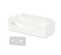 Fdit Porta Asciugamani di Carta a Parete, Organizer Adesivo in Plastica con Doppio Dispenser per Salviette e Impacchi di Carta da, Rack di Stoccaggio per Installazione Senza Trapano (plastica)