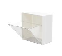 Fdit Porta Cotton Fioc da Parete, Trasparente, a Conchiglia, Organizer in Plastica, per Bagno, Camera da Letto, Ufficio, con Design Ventilato, per Dischetti di Cotone, Fermagli per