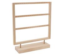 Fdit Porta di Orecchini Penzolanti Elegante Orecchini in Legno -Organizzatore di Gioielli con Supporto per Il Trading e Display Professionale, Finitura a Colori del Protocollo (3 Livelli)