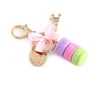 Portachiavi macarons in lega, carino e colorato, macarons, Torre Eiffel, ciondolo auto, decorazione, fascino per la casa, bambini, per festa di Natale, 13 x 5 x 4 cm, viola