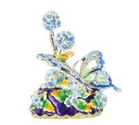 Fdit Portagioie Smaltato, Design Raffinato a Forma di Fiore in Metallo per Piccoli Gioielli Portagioie in Lega di Zinco 7,5x5 Cm per Organizer per Anelli e Orecchini