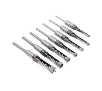 Fdit Punta di Trapano a Foro Quadrato 7 Pezzi, Pezzi di Perforazione Quadrata per Lavorazione del Legno HSS 1/4in 5/16in 3/8in 2/5in 1/2in 9/16in 5/8in Mortitising Chisel Bit Set