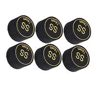 Fdit Punte per Stecche da Biliardo Professionali Resistenti all'Usura, 6 Pezzi, Ampia Applicazione, Nere, 14 Mm, Regali per Gli Amanti del Biliardo (SS)
