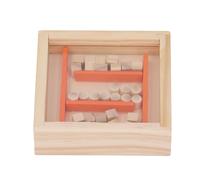Fdit Puzzle Cerebrale, Gioco di Equilibrio Labirinto in Legno per Bambini, Giocattolo Educativo Interattivo sul Tavolo Migliora la Coordinazione Occhio-Mano (Orange)