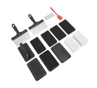 Fdit Raschietto per Griglia Kit di Pulizia Efficiente per la Rimozione delle Macchie di Olio per Ventilatori da Barbecue Acciaio Inossidabile Plastica Pomice Facile da Usare 4 Spugne 2 Spatole per