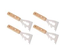 Fdit Raschietto per Vernice in Metallo Design Versatile 10 in 1 per Uso Domestico e Professionale Manico in Legno in Acciaio Inossidabile Confezione da 4