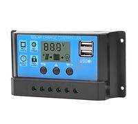 Fdit Regolatore di Carica Solare, Display LCD PWM Automatico 10A 12V 24V con Protezione da Cortocircuito, per di Energia Solare Fotovoltaico Off-grid