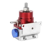 Fdit Regolatore di Pressione del Carburante Durevole con un Dispositivo di Misurazione di 100 Psi per Auto con Vene per per -I Meccanismi di sé (argento rosso)