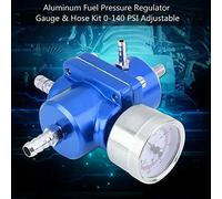 Fdit Regolatore di Pressione del Carburante in Alluminio Universale Resistente Kit di Installazione Facile 0-140 Psi per Varie Auto (Blue)
