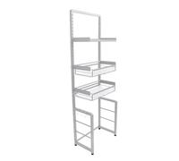 Fdit Resistente Sopra il Portaoggetti del WC Design Estraibile Adatto Alla Maggior Parte dei WC per L'organizzazione del Bagno Impermeabile Facile da Montare (WHITE)