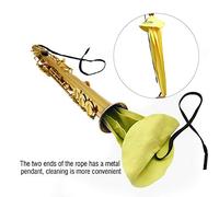 Fdit Ricarica lo Strumento di Stoffa di Pulizia del Clarinetto Sassofono Durevole per un Tubo in Un'essiccazione Rapida Pulita e Idrofila per i Giocatori di Sax, Materiale in Fibra, 3 Colori (YELLOW)