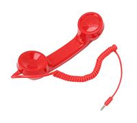 Fdit Ricevitore Telefonico retrò, Ricevitore Portatile con Riduzione delle Radiazioni Jack da 3,5 Mm con Microfono, Cavo a Spirale da 1 M per Telefoni Cellulari, Computer, Chiamate in (rosso)