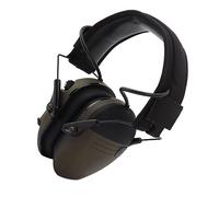 Fdit Riduzione del Rumore Auricolari Elettronici, Mumucini Auricolari di Sicurezza del Microfono Direzionale con Fascia Regolabile per L'uso del Campo di Falciatura (GREEN)