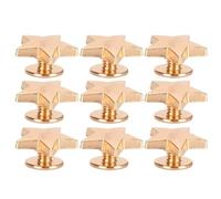 Fdit Rivet a Forma di Stella a Vite Piatta a Lungo Manteneta Set da 12 Mm per Cinture e Bagagli, Rivetti in Lega di Zinco Anti -corrosione da 50 Pezzi per Artigiani in Pelle (Gold)