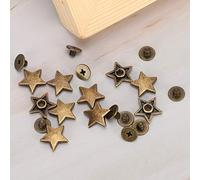 Fdit Rivet a Forma di Stella a Vite Piatta a Lungo Manteneta Set da 12 Mm per Cinture e Bagagli, Rivetti in Lega di Zinco Anti -corrosione da 50 Pezzi per Artigiani in Pelle (Bronzo)