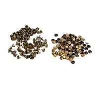 Fdit Rivetti a Doppio Cappuccio, 100 Set Rivetti Decorativi in Ferro 10x8mm Colore Oro Argento Bronzo per Borse Scarpe Progetti Artigianali Fai da Te (Bronzo)