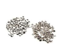 Fdit Rivetti a Doppio Cappuccio, 100 Set Rivetti Decorativi in Ferro 10x8mm Colore Oro Argento Bronzo per Borse Scarpe Progetti Artigianali Fai da Te (SILVER)