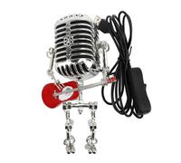 Fdit Robot Alto in Alluminio con Microfono, Lampada Notturna da Scrivania in Camera da Letto, Accattivante Inizio di Conversazione, Amante della Musica (rosso)