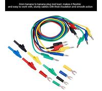 Fdit Robusta Spina a Banana Kit di Puntali per Multimetro con Isolamento Spesso Clamp/Holder a Coccodrillo Sonda Tipo U per Multimetri Alimentatori 5 Pezzi Rosso Giallo Verde Blu (P1036A)
