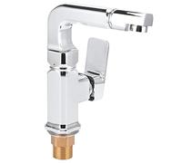 Fdit Rubinetto Acqua Calda e Fredda Mono Foro G1/2, Rotazione a 360 Gradi con Base in Ottone Rinforzato Doppio Filtro, per Casa Bagno (senza tubo)