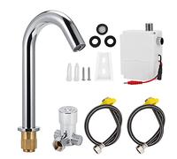 Fdit Rubinetto con Sensore, Rubinetto per Lavabo Automatico Touchless a Infrarossi in Acciaio Inossidabile per Bagno, Bagno Pubblico Dell'hotel, Altezza 23 Cm