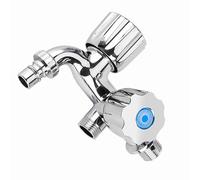 Fdit Rubinetto Dell'acqua per Lavatrice in Plastica Galvanica Rubinetto Dell'acqua Fredda Doppio Beccuccio con Doppia Maniglia per Lavello della Bagno Vasca da (Aletta G 1/2 bocca macchina)