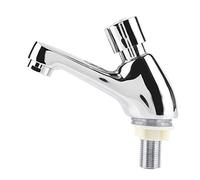 Fdit Rubinetto per Lavabo Rubinetto per Lavabo Tempo di Ritardo Pulsante Chiusura Automatica Ottone Cromato con Spegnimento Automatico 4-6 Secondi per Bagno