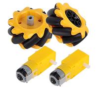 Fdit Ruota Mecanum + per Motore a Marcia TT, Componenti Giocattolo Fai-te 60 Mm, Ruota Versatile e Comoda per Auto Intelligente, Traduzione Sinistra e Destra, Deriva di Grande Angolo, Movimento