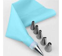 Fdit Sac à Poche Silicone con Ugelli in Acciaio Inox e Convertitore, Strumenti Riutilizzabili per Decorare Torte, Biscotti e Cioccolato (Come mostrato)