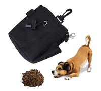 Fdit Sacchetto Cibi per Cani,Allenamento per Cani con Dispenser a Sacco Integrato Impermeabile Borsa Conservazione degli Alimenti Cane Sportivo (Nero)