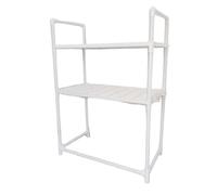 Fdit Scaffale per Forno a Microonde, Supporto da a 2 Ripiani con | Ripiano . 22 Cm per Microonde, inf. 32 Cm, con 8 Ganci, Antiruggine