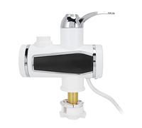 Fdit Scaldacqua Istantaneo Elettrico 3000W G1 2, Rubinetto in Acciaio Inox 304 con Collo D'oca Rotante 360° e Display Temperatura per Doccia e Lavandino Bagno