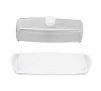 Fdit Scatola per Burro in Plastica, Contenitore per Formaggio di Grande capacità con Coperchio e Tagliaburro, per Frigoriferi da Domestica (Copertura trasparente)