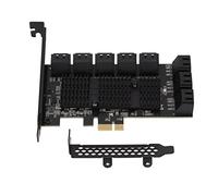 Fdit Scheda di Espansione PCIe SATA, Controller SATA 3.0 a 16 Porte Scheda di Espansione PCI Express X1 Compatibile con Slot X4/X8/X16, per Server/2003/Vista/7/8 (32/64