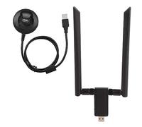 Fdit Scheda WiFi RTL8812AU 2.4GHZ/300Mbps 5GHZ/866Mbps Scheda di Rete Wireless Dual Band Adattatore WiFi Dongle Supporto per Wi-Fi Standard 802.11ac, con Base USB e Antenna da 2 Pezzi